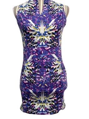 ASOS‎ Cross Back Dress Womens 4 UK 8 Zip close Purple pink white Bodycon wedding